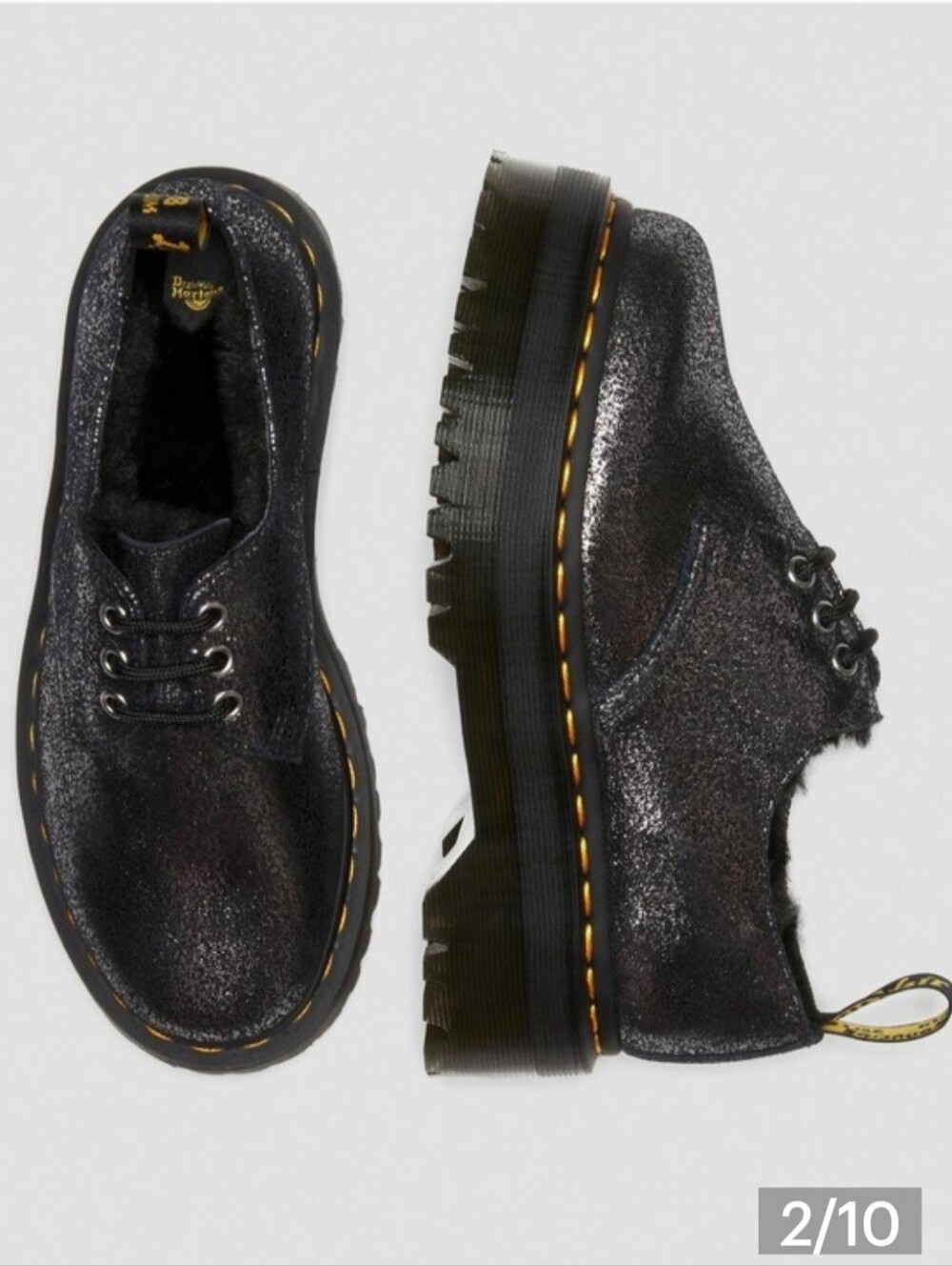 NEW! Dr Martens Platform 1461 3 Eye Metallic Oxfords Womens Size 8 - Picture 4 of 16
